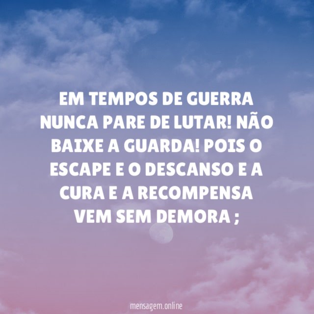 EM TEMPOS DE GUERRA NUNCA PARE DE LUTAR