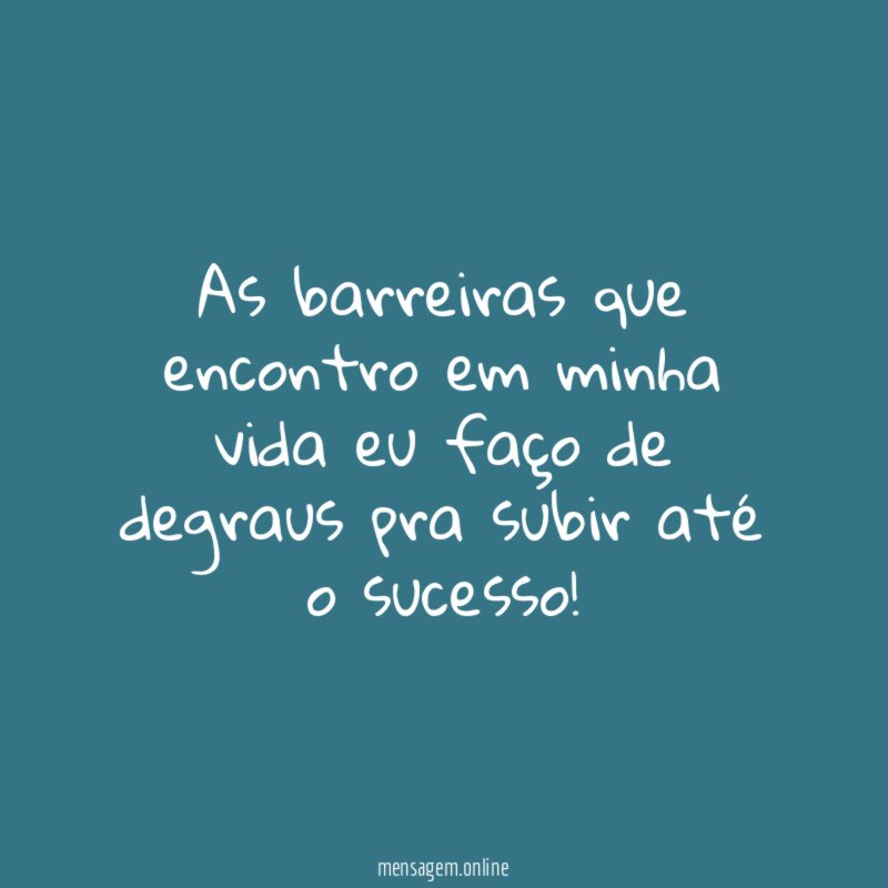 As barreiras que encontro em minha vida eu