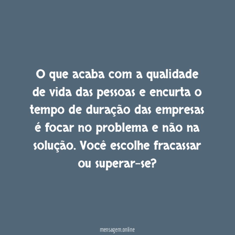 O que acaba com a qualidade de vida