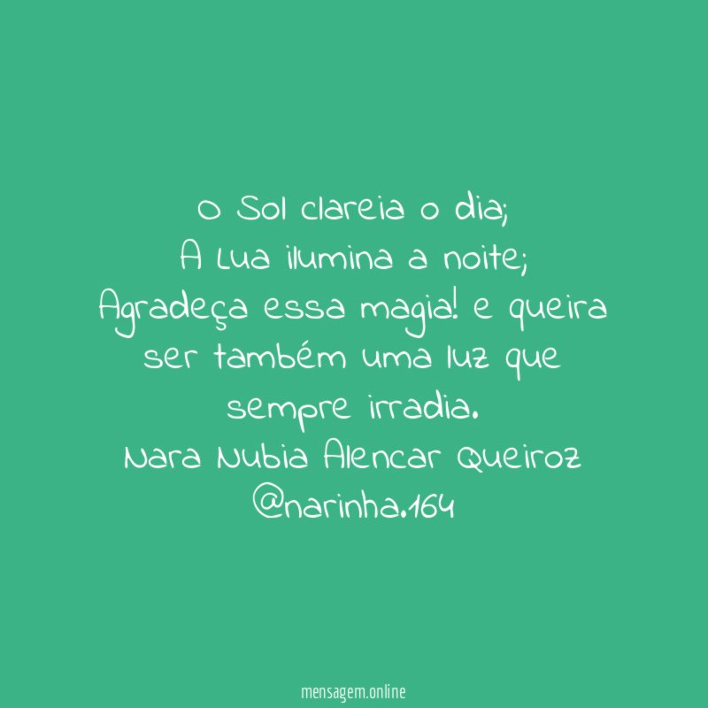 O Sol clareia o dia