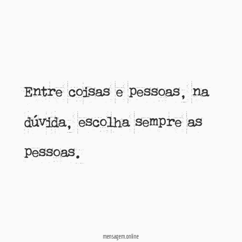 Entre coisas e pessoas