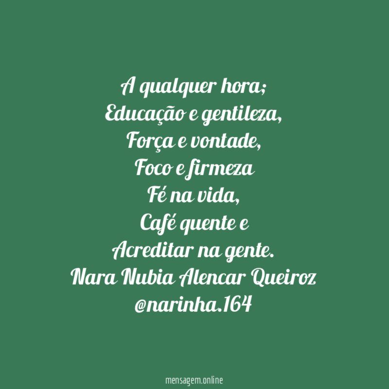 A qualquer hora