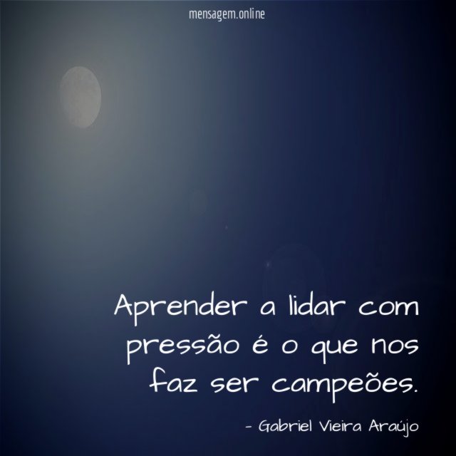 Aprender a lidar com pressão é o que