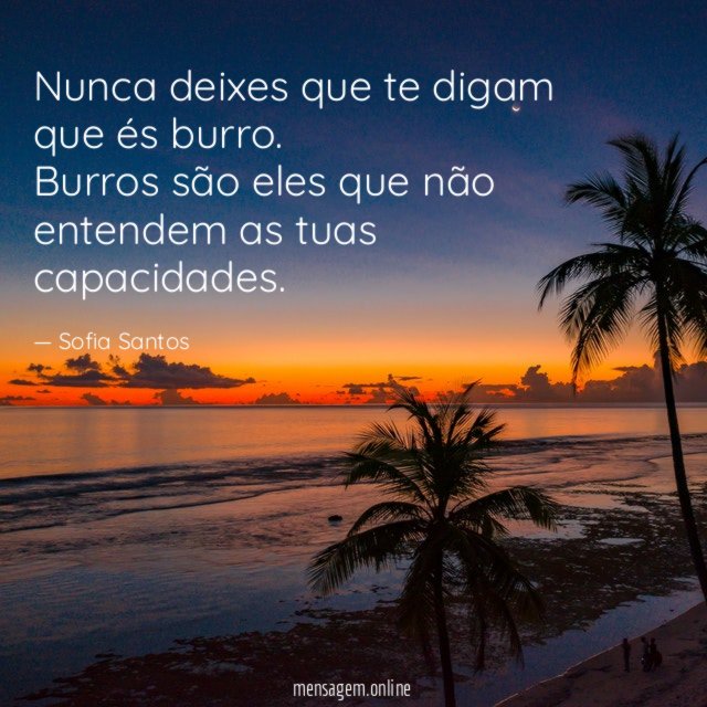 Nunca deixes que te digam que és burro