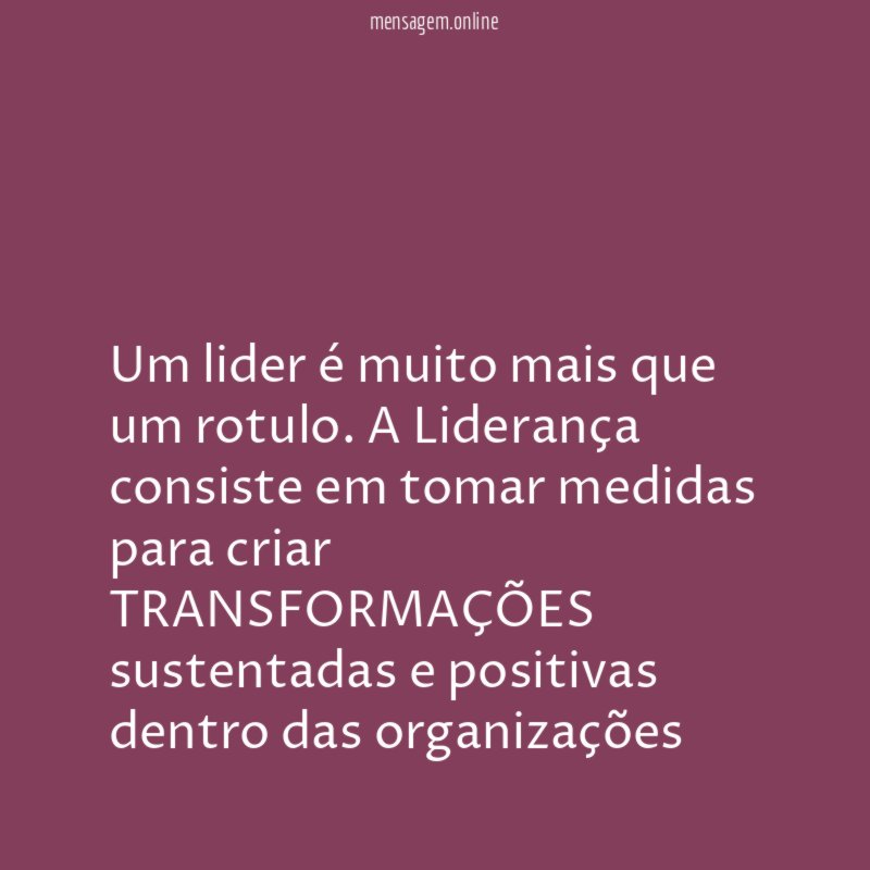 Um lider é muito mais que um rotulo