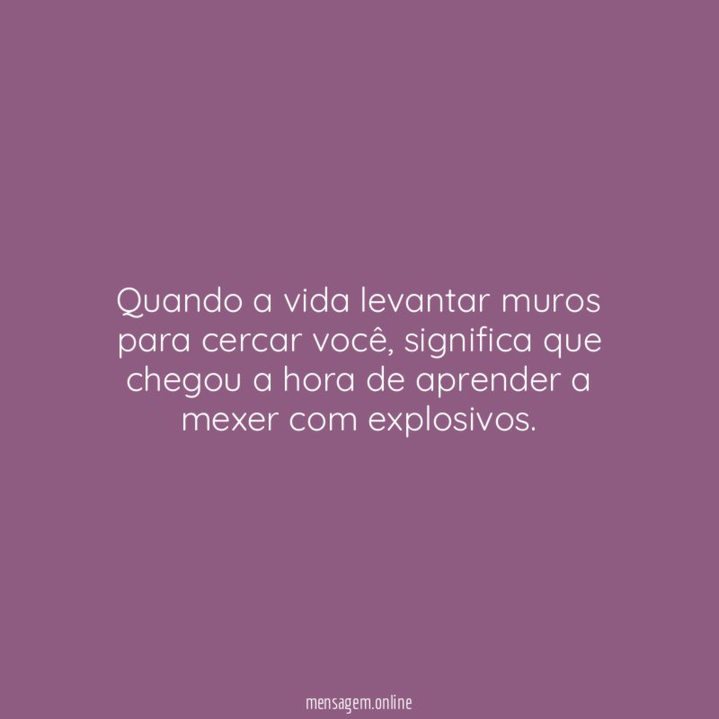 Quando a vida levantar muros para cercar você