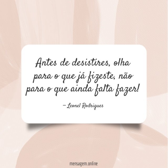 Antes de desistires