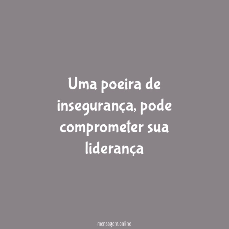 Uma poeira de insegurança