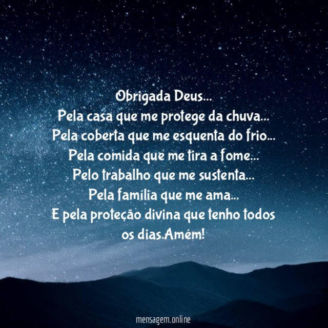 Obrigada Deus