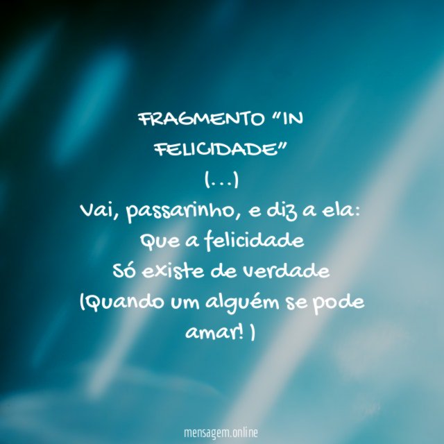 FRAGMENTO “IN FELICIDADE”