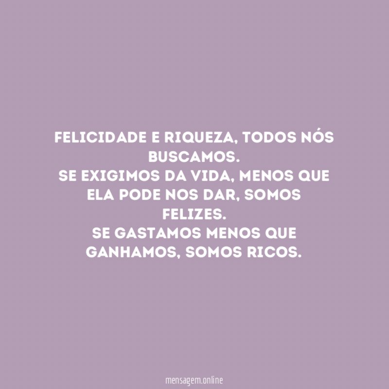 Felicidade e riqueza