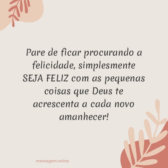 Pare de ficar procurando a felicidade