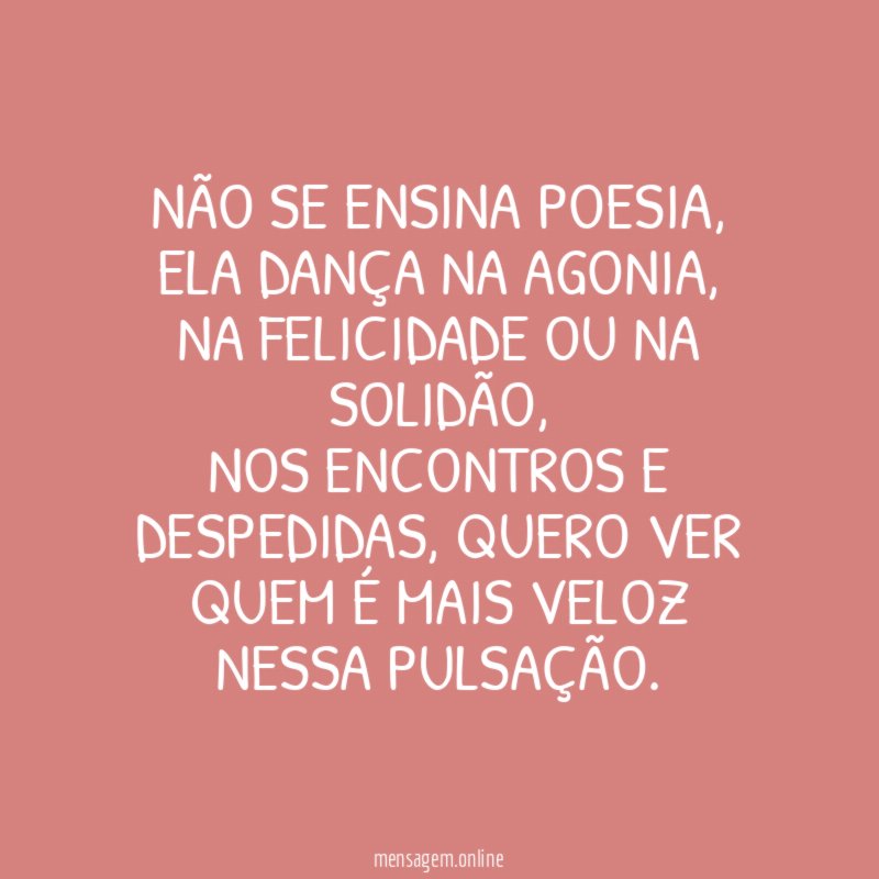 Não se ensina poesia