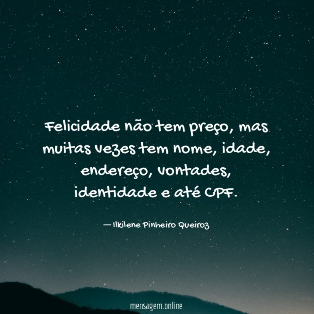 Felicidade não tem preço