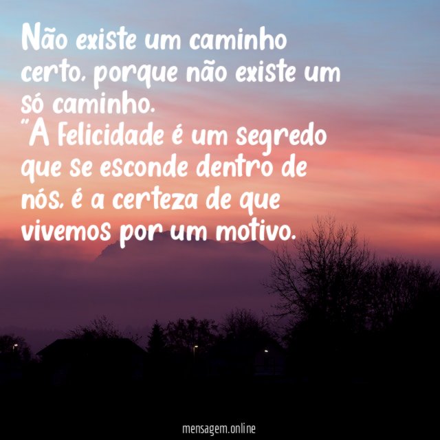 Não existe um caminho certo