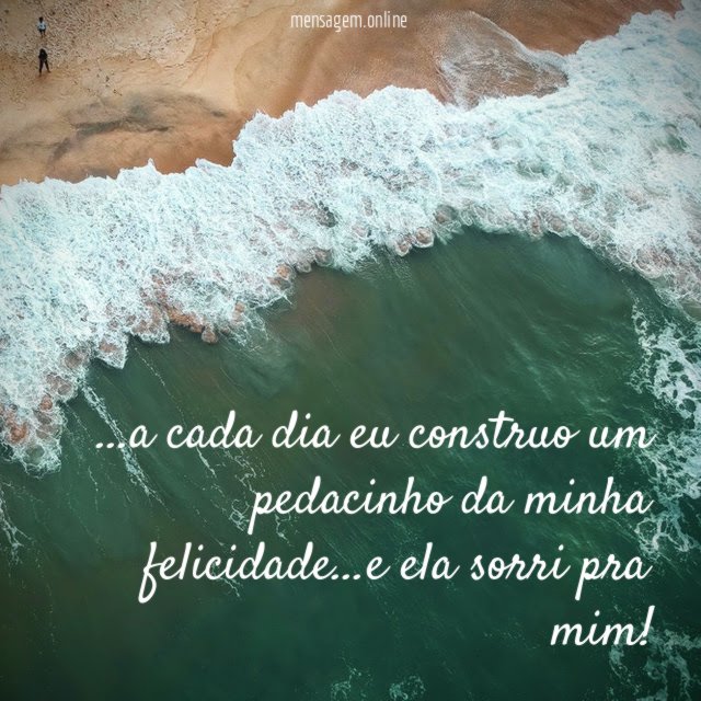 a cada dia eu construo um pedacinho da minha felicidade
