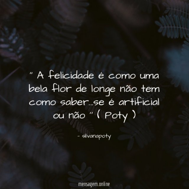 ' A felicidade é como uma bela flor