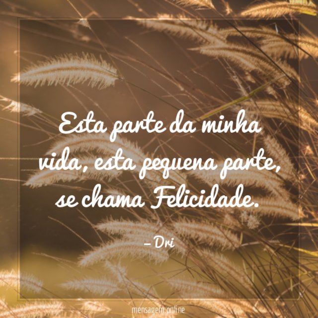 Esta parte da minha vida