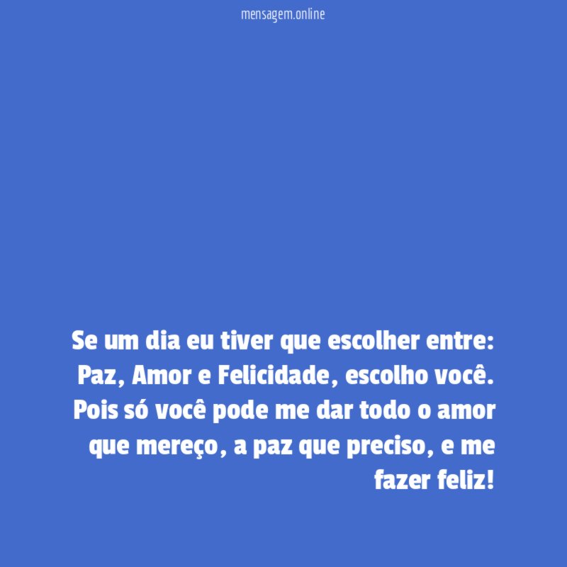 Se um dia eu tiver que escolher entre