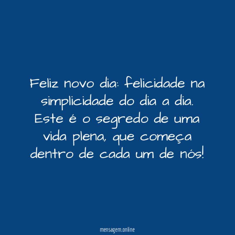Feliz novo dia