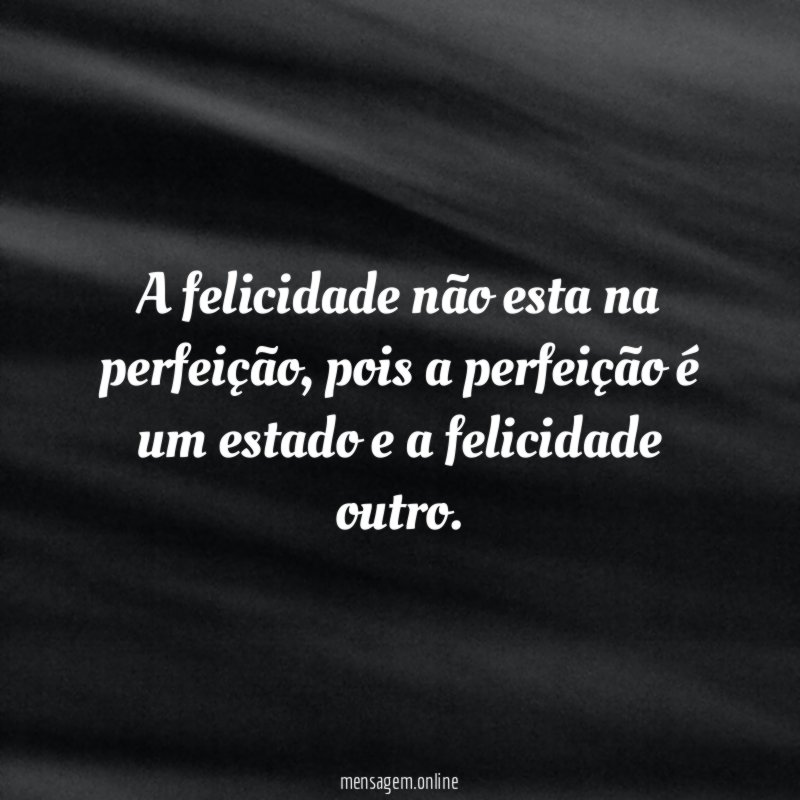 A felicidade não esta na perfeição