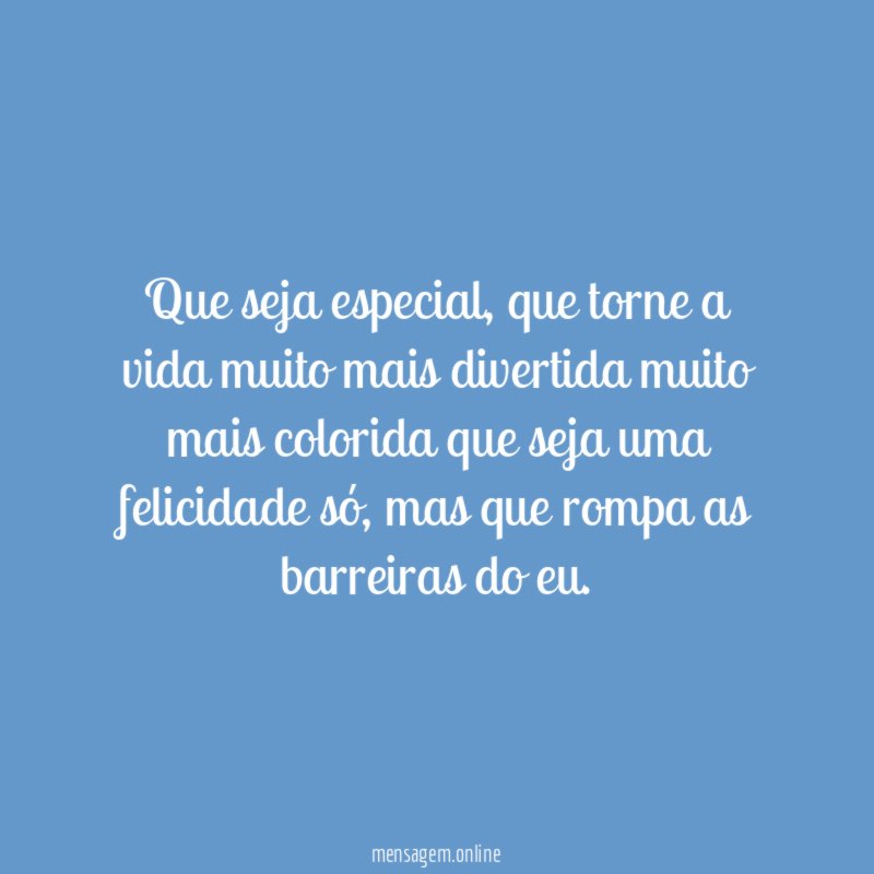 Que seja especial