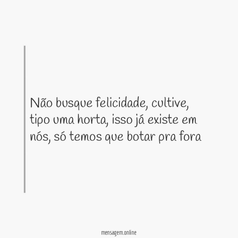 Não busque felicidade
