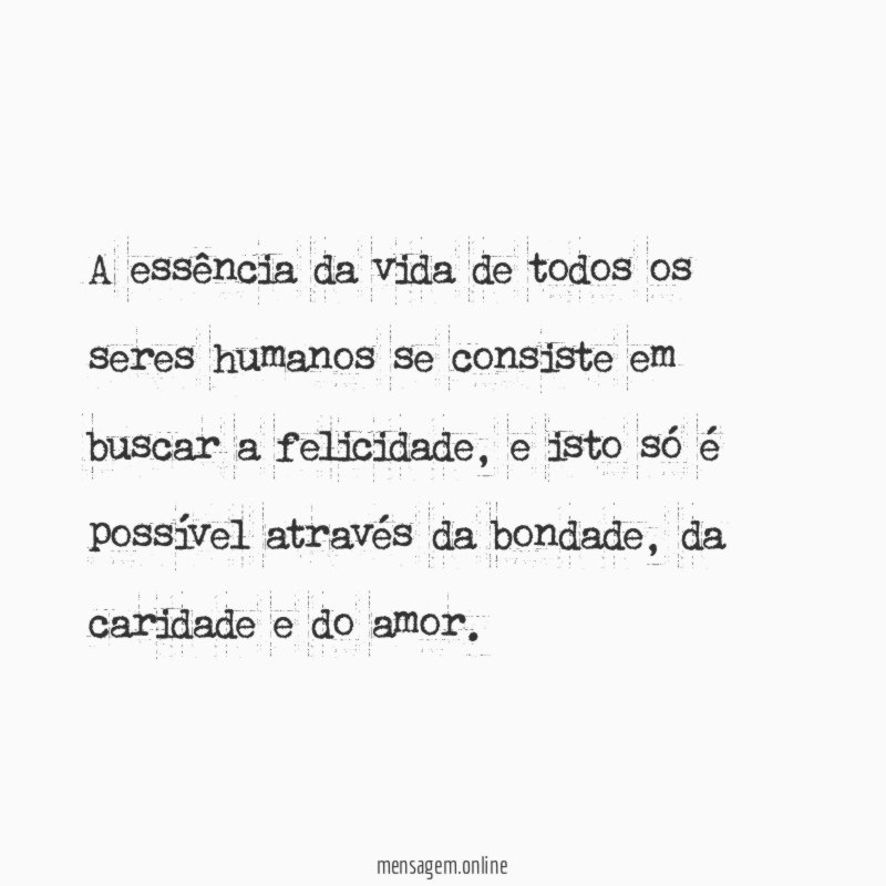 A essência da vida de todos os seres