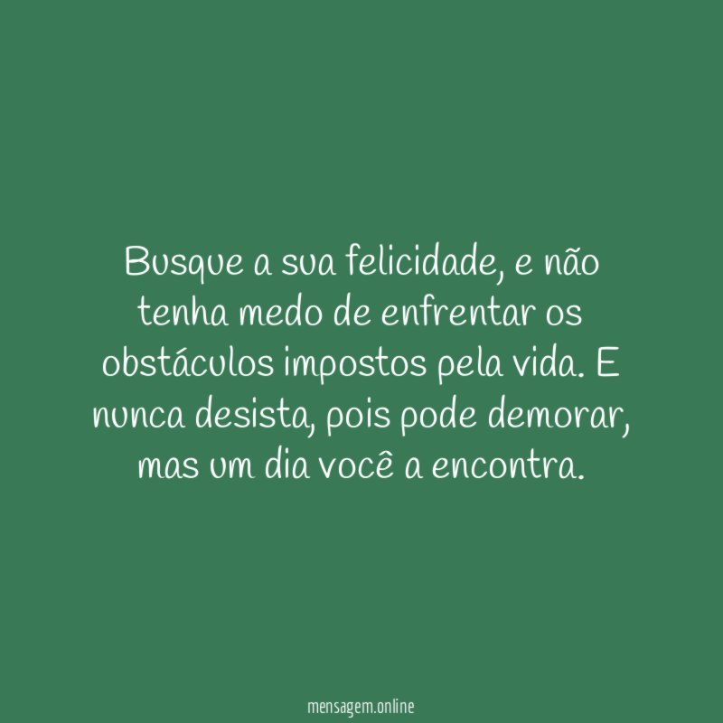 Busque a sua felicidade