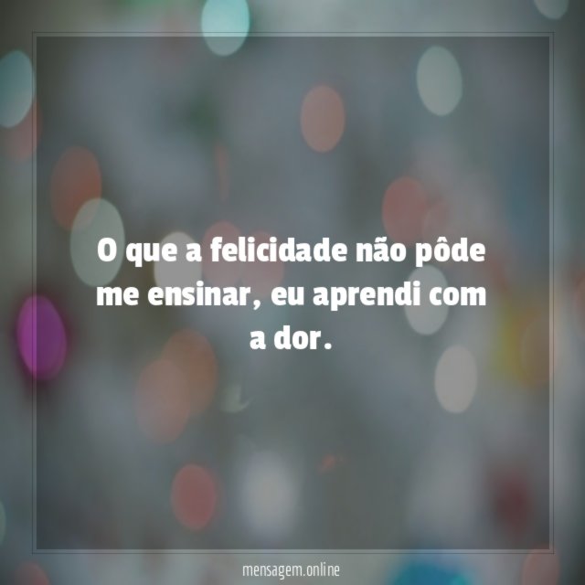 O que a felicidade não pôde me ensinar