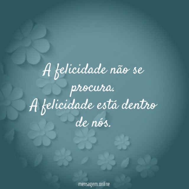 A felicidade não se procura