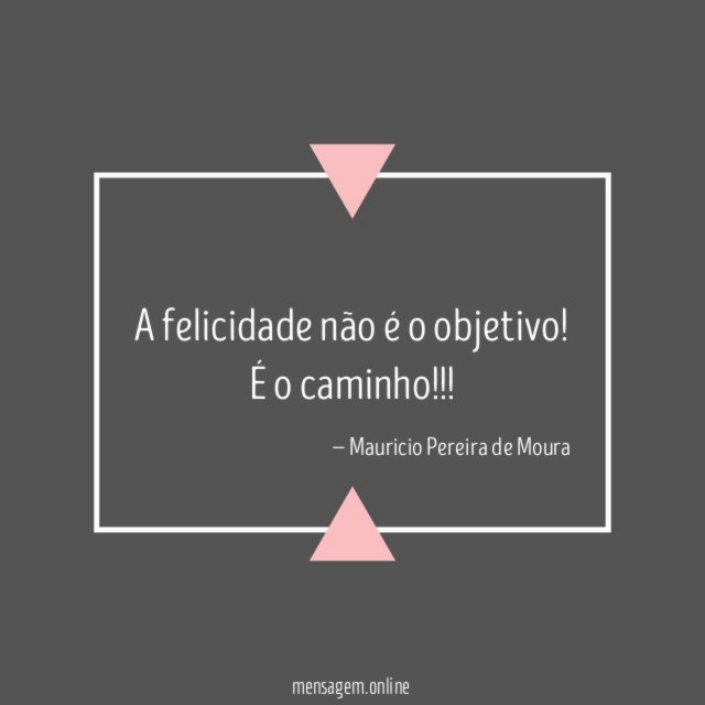 A felicidade não é o objetivo