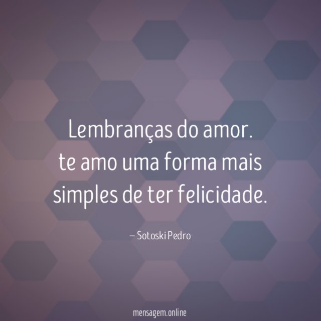 Lembranças do amor