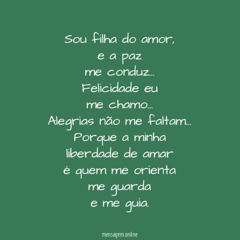 Sou filha do amor