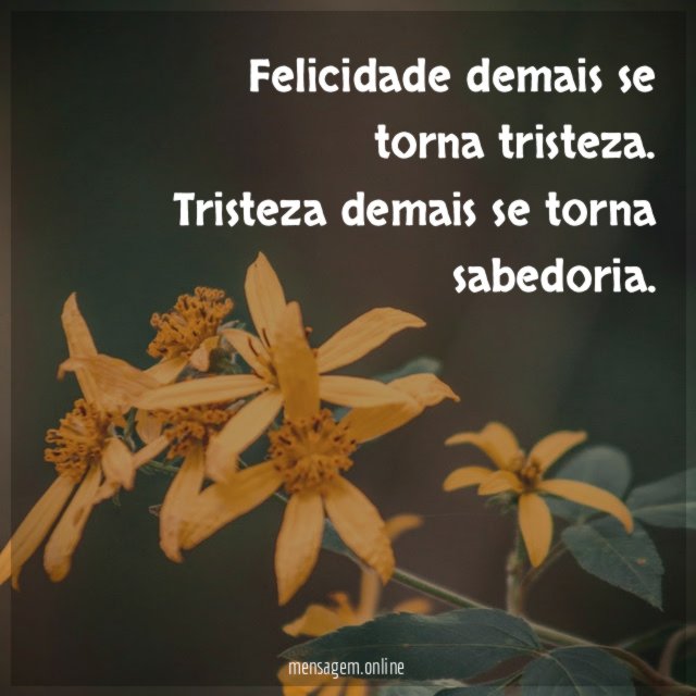 Felicidade demais se torna tristeza