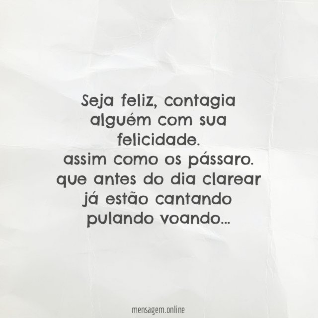 seja feliz