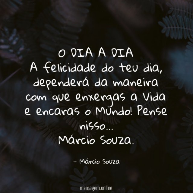 O DIA A DIA A felicidade do teu dia