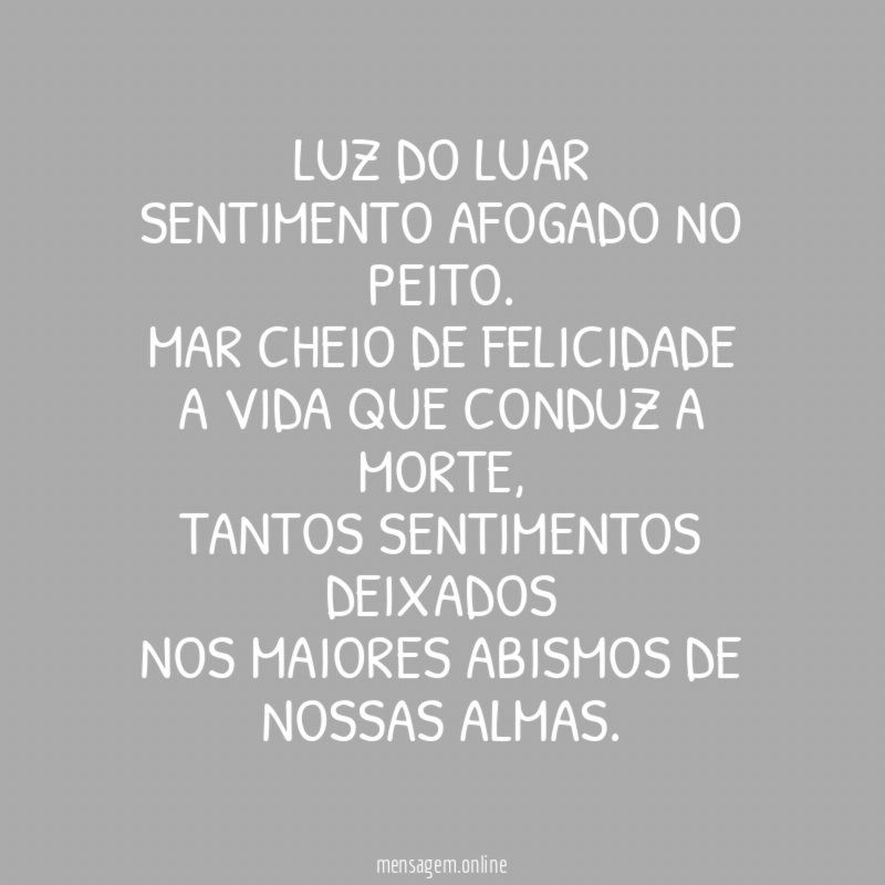 luz do luar sentimento afogado no peito