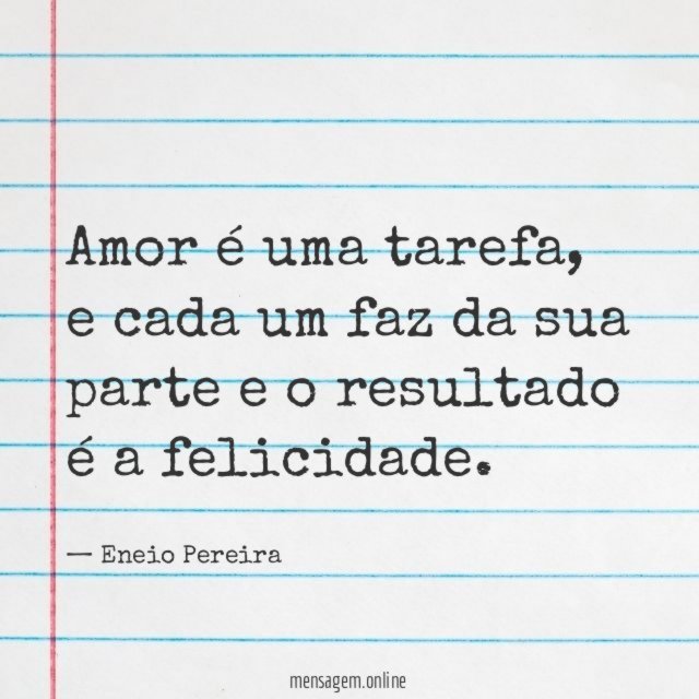 Amor é uma tarefa