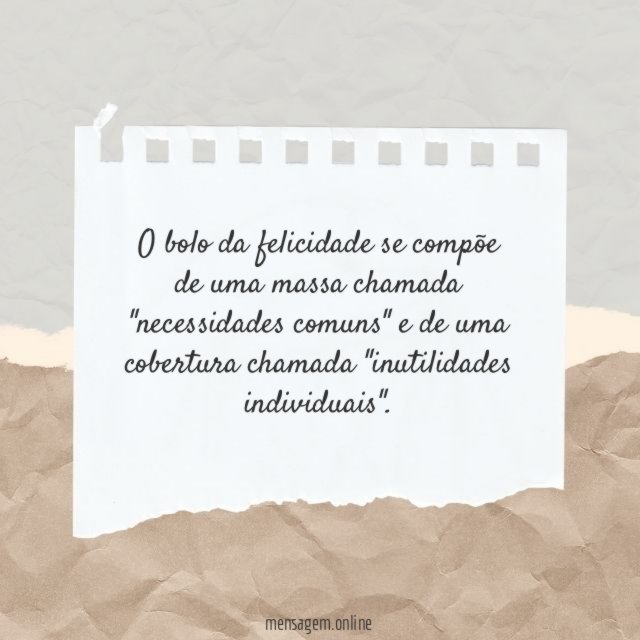 O bolo da felicidade se compõe de uma