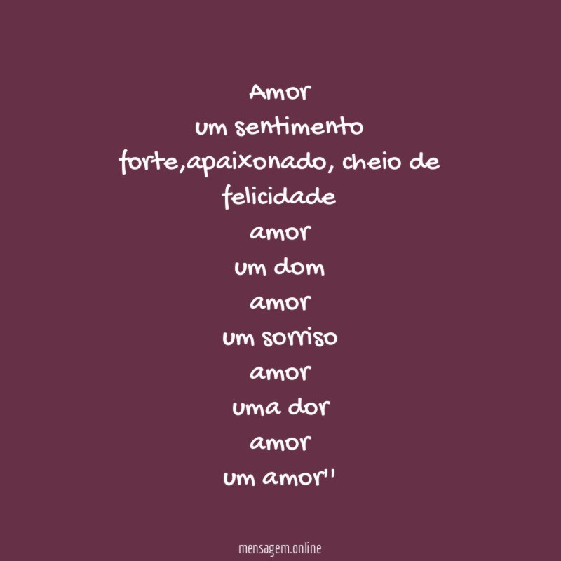 Amor um sentimento forte
