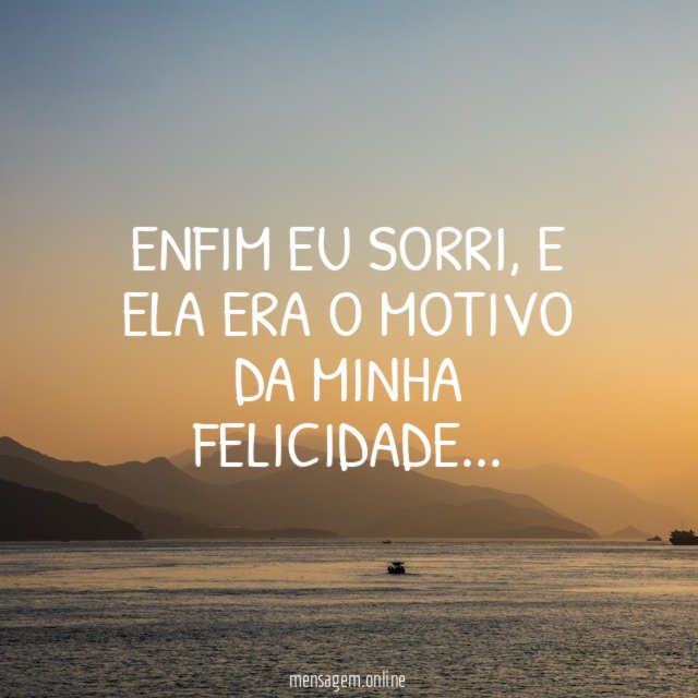 Enfim eu sorri