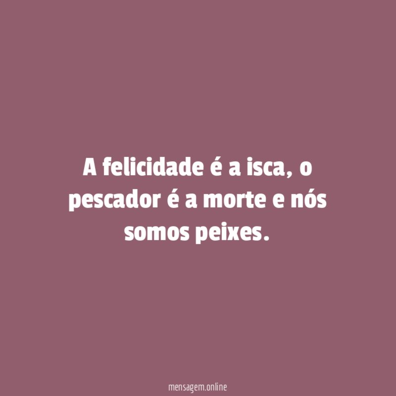 A felicidade é a isca