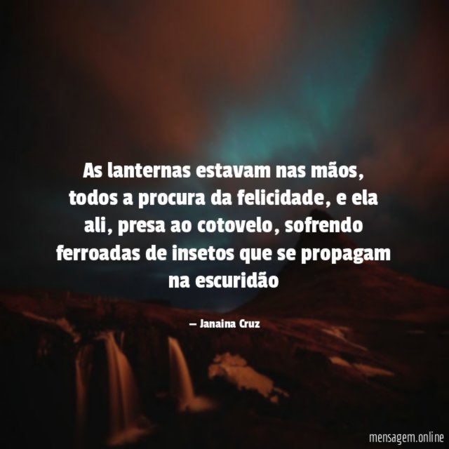 As lanternas estavam nas mãos