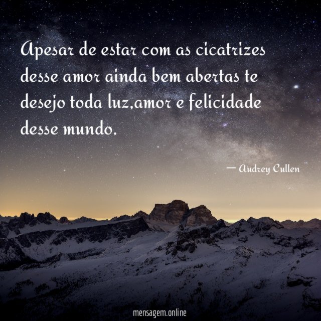 Apesar de estar com as cicatrizes desse amor