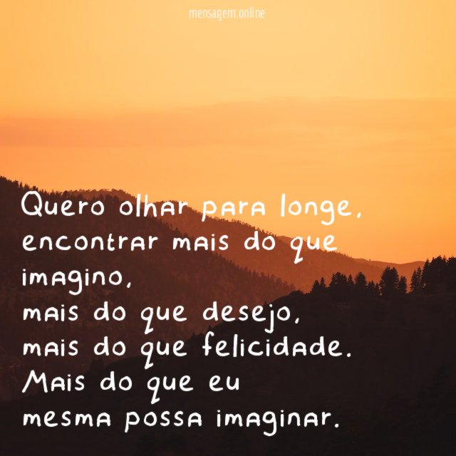 Quero olhar para longe