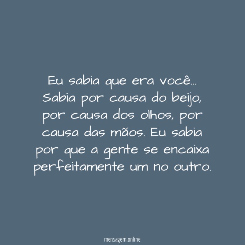 Eu sabia que era você