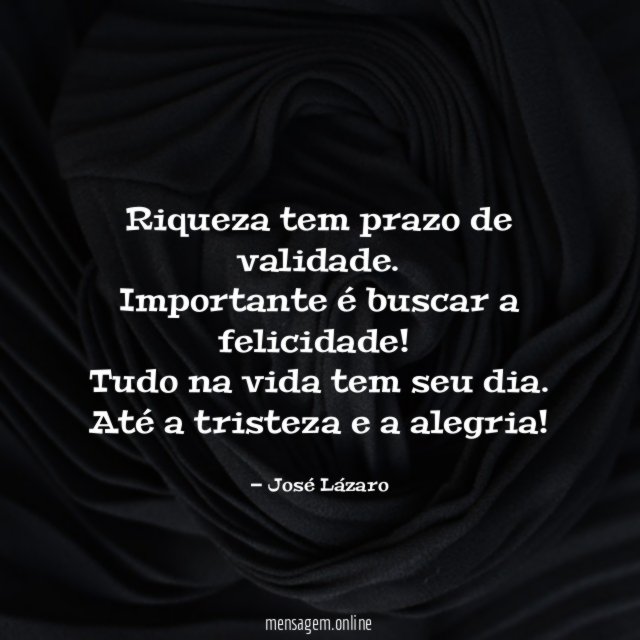 Riqueza tem prazo de validade