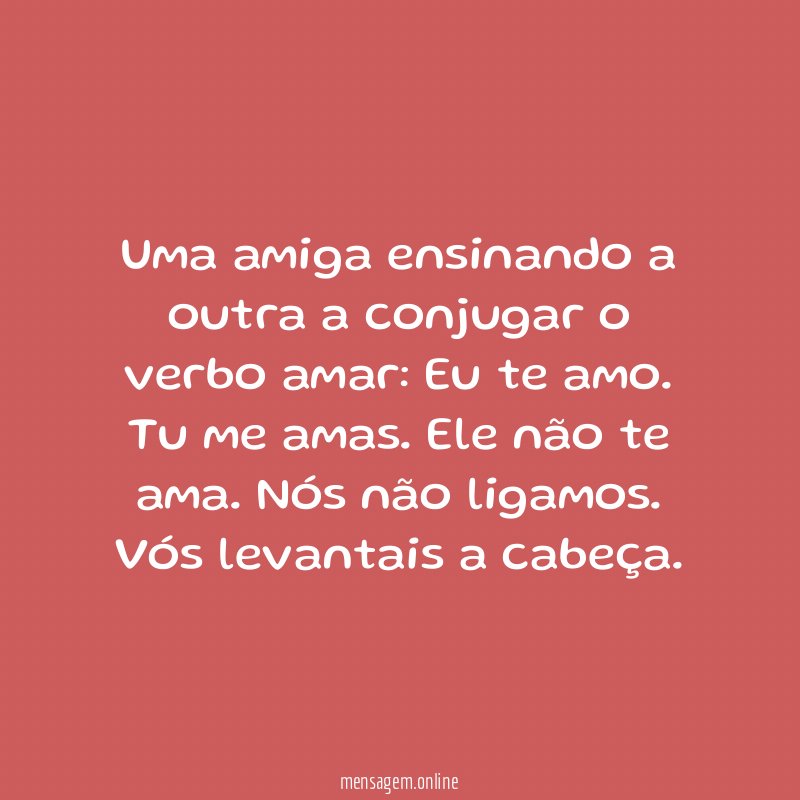 Uma amiga ensinando a outra a conjugar o verbo amar