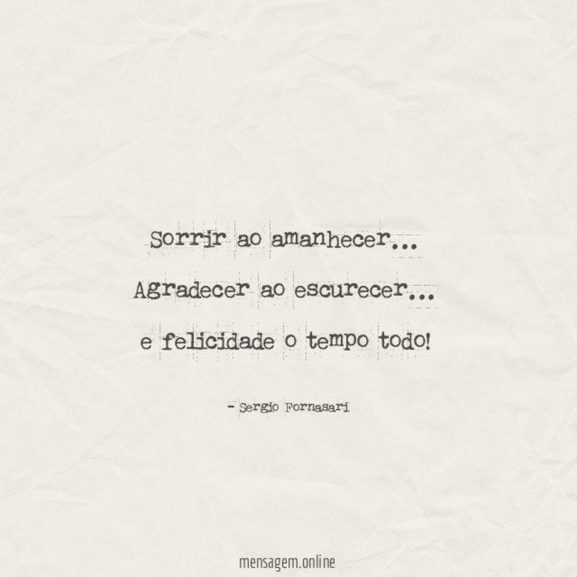 Sorrir ao amanhecer
